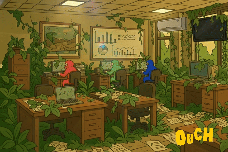 Overgrown office